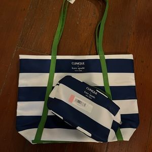 Clinique + Kate spade tote and makeup bag set